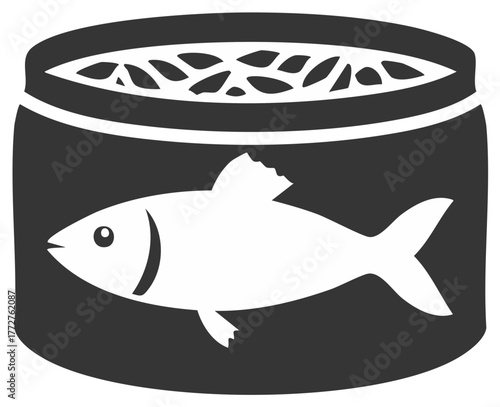 Canned Fish Icon Sardines in Oil Seafood Illustration Canned Goods Food Source Graphic Style