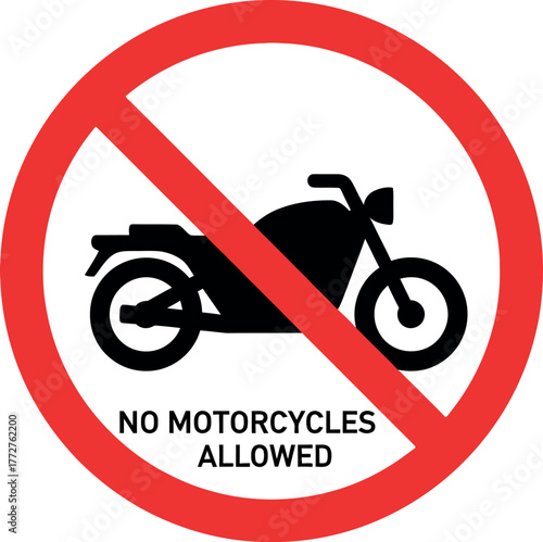 A no motorcycles allowed sign indicating a restriction on motorbikes.