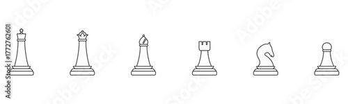 Chess silhouettes. Chess icons set. Chess vector icons. Chess figures. Chessboard