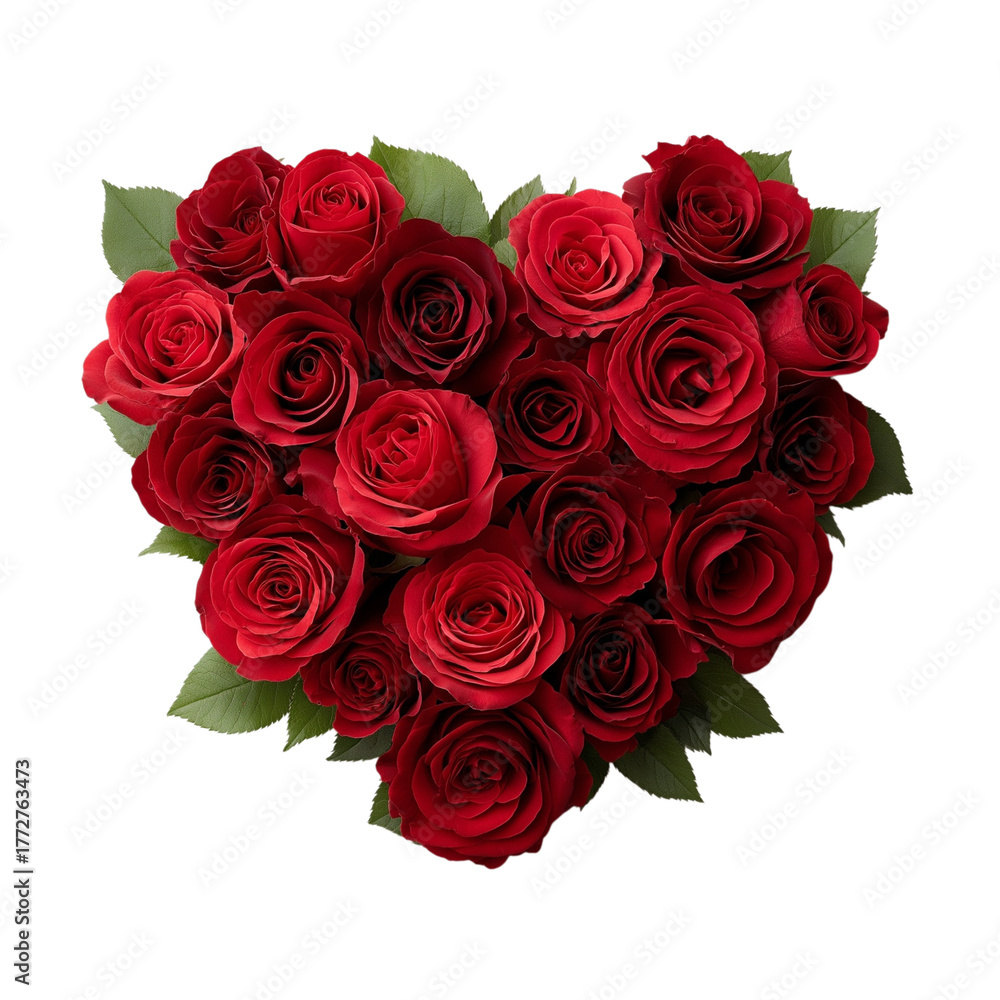 Obraz premium Rose In Love Shape on white or transparent background 
