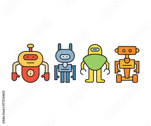 robot character icon vector illustration