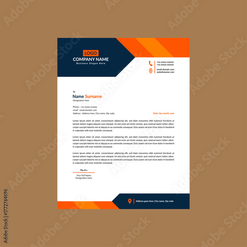Modern Letterhead Layout. Innovative Layout Display for Promotional Campaign.