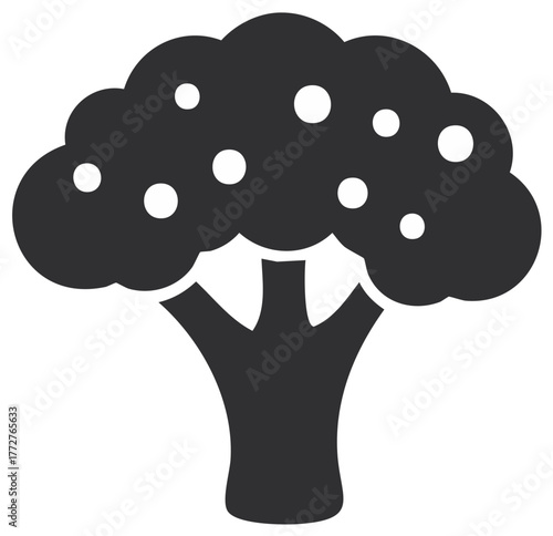 Broccoli Head Silhouette Vegetable Food Nutrient Rich Healthy Diet Nutrition