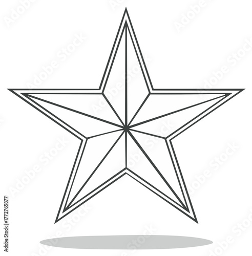 Geometric Star Outline Symbol Icon Vector Illustration