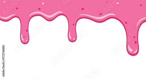 Sweet Pink Dripping Sauce A Delightful Illustration of a Flowing, Delicious Treat
