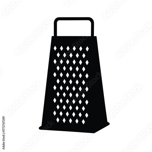 Grater icon kitchen tool utensil for grating cheese vegetables food preparation