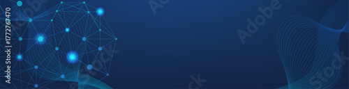 Abstract Technology Network Connection  Digital Banner Background
