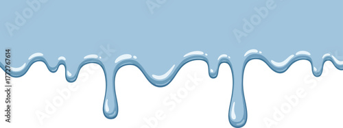 Abstract light blue liquid dripping effect on a white background