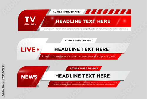 Modern Broadcast Lower Third Banners  Television News Graphics Set