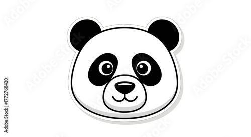Adorable panda face illustration with endearing expression for design element projects