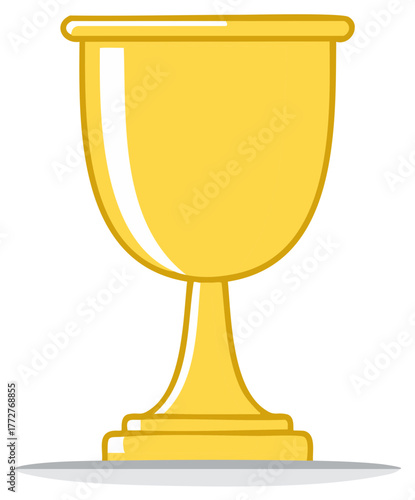 Elegant Golden Goblet with a Stylized Design and Smooth Curves