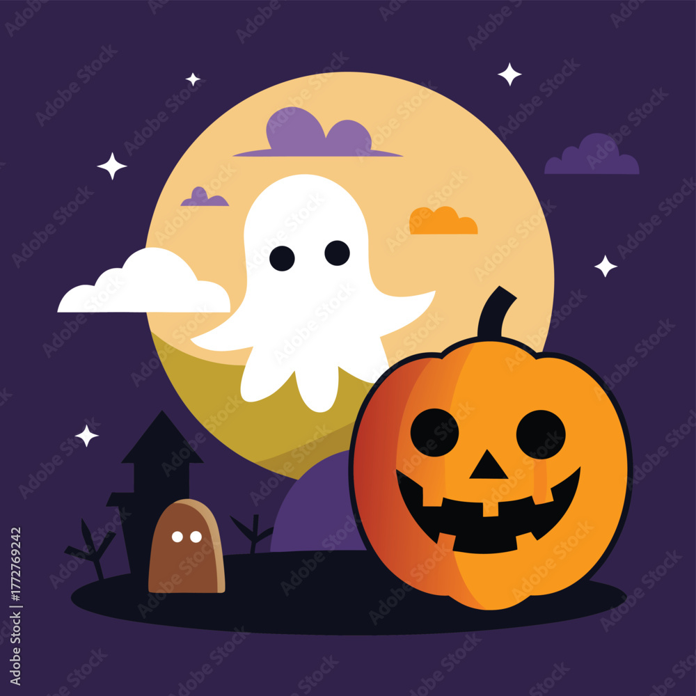 Fototapeta premium halloween background with pumpkin