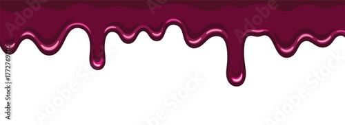 Dripping berry jam, viscous liquid, rich dark red color, sweet confection