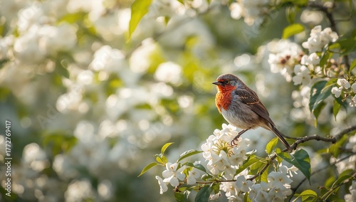 Bird perched in a village p...