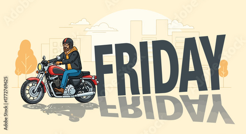 Friday freedom ride, embracing the urban journey on a classic motorcycle adventure through the