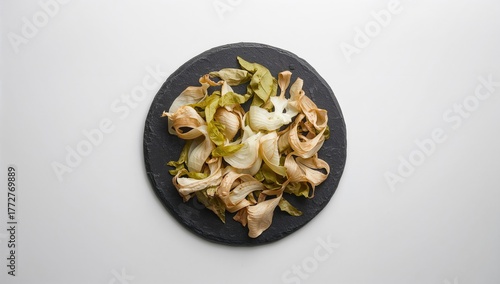 Top view of onion peel orga...