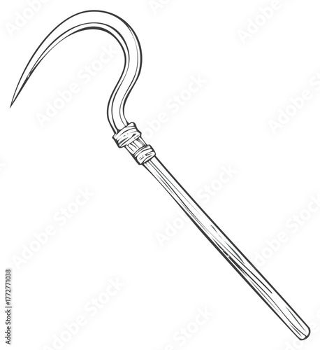 Stylized Khopesh Sickle Sword Ancient Weaponry Illustration