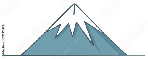 Abstract Mountain Icon Vector Mountain Peaks With Snow, Mountain Range Image