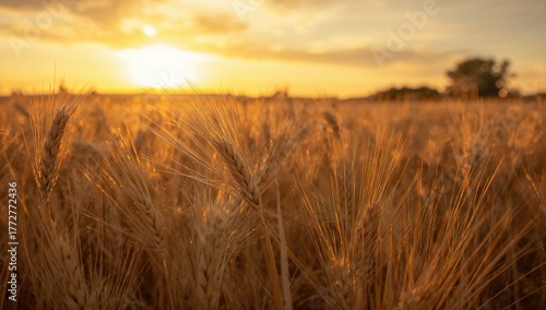 Close-up of golden wheat sp...