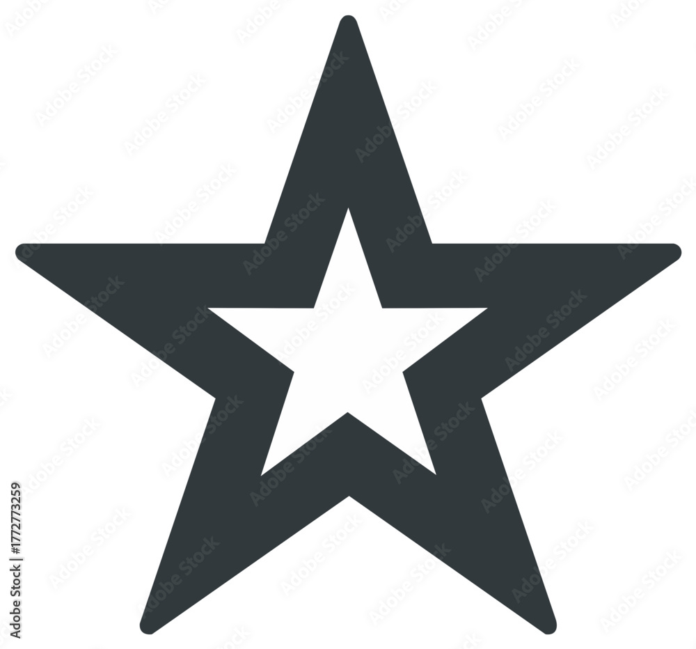 Obraz premium Abstract icon design of a large star shape with another star inside a dark color
