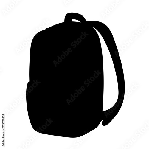 Silhouette of a backpack, ideal for school, travel or hiking adventures