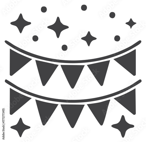 Celebration Garlands with Sparkling Stars Festive Decorative Party Elements