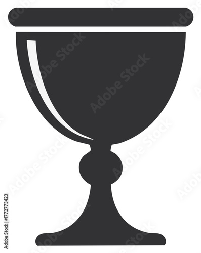 Classic chalice silhouette symbol for religious ceremonies and triumphant awards