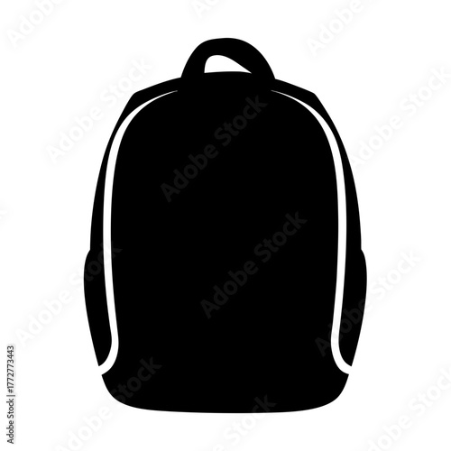 Stylized graphic illustration of a basic backpack isolated on a white background