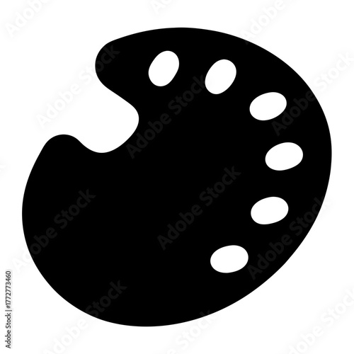 Black and white artist paint palette for mixing and creating art