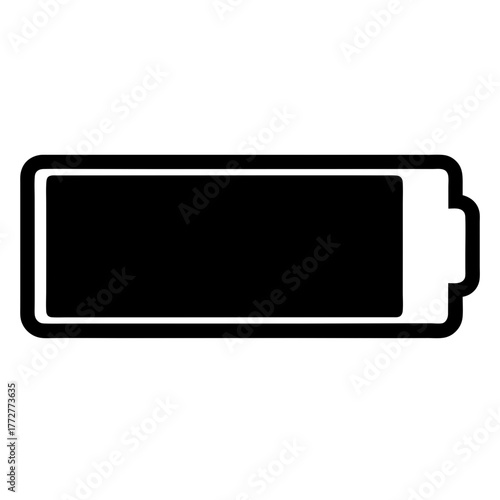 Battery symbol indicates low charge level and energy depletion notification