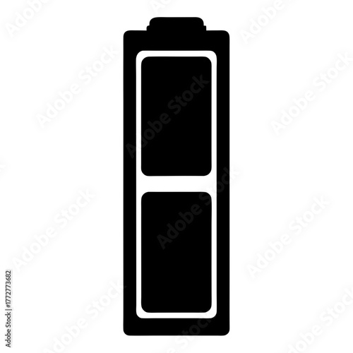 Simple battery icon showing nearly empty charge level needing a recharge