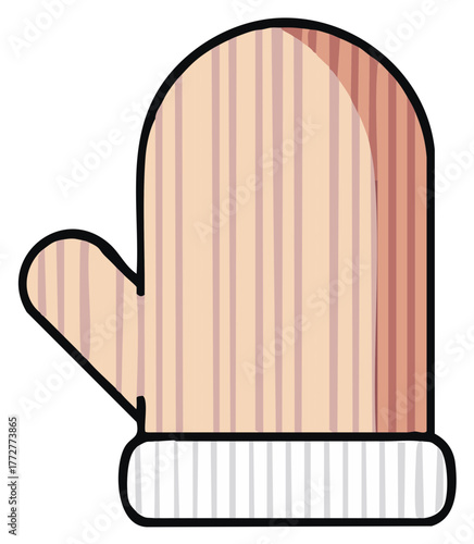 Cozy Striped Mitten for Winter Warmth
