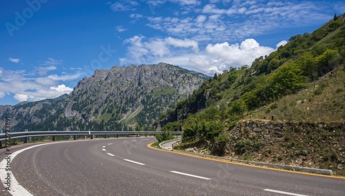 Curve at the European Alps,...