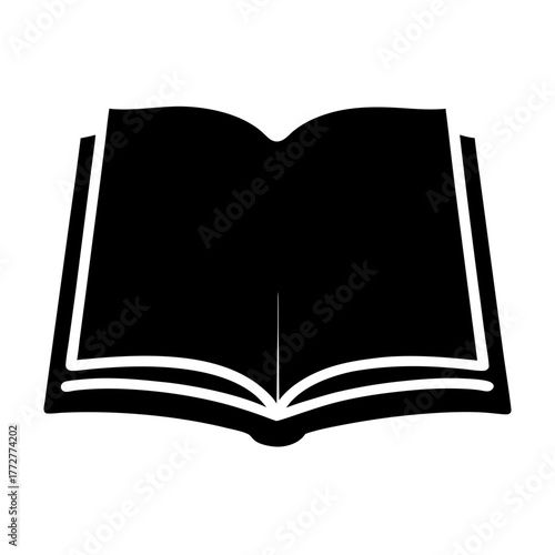 Open book icon signifies knowledge, learning, education and literacy with stark simplicity