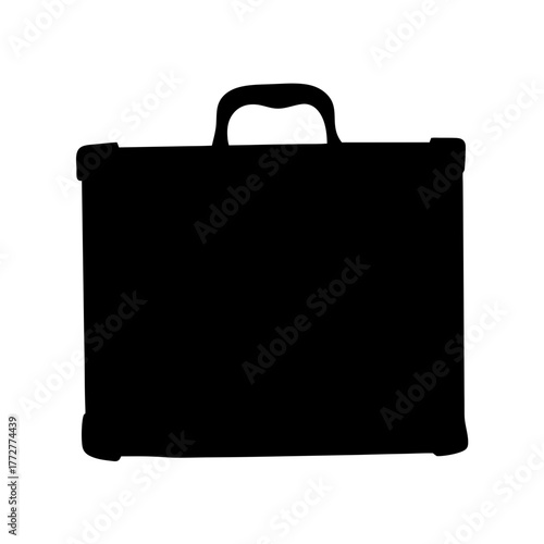 Silhouette of a classic briefcase, an icon of business and formality