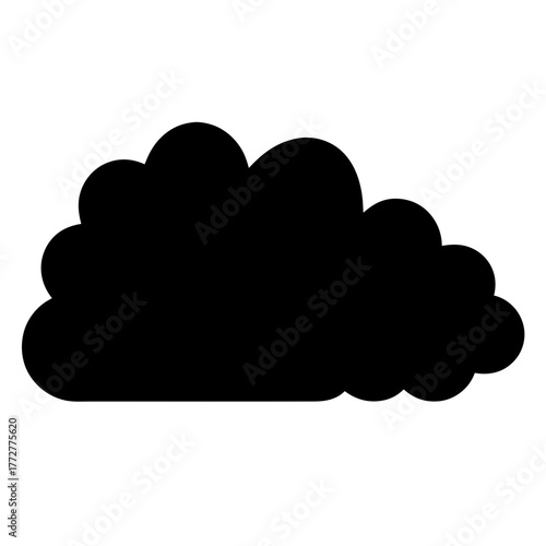 Monochrome cloud illustration, an abstract representation of weather and data storage concepts