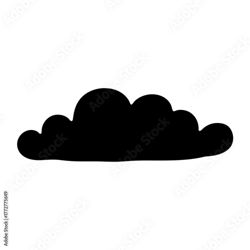 Silhouette of a fluffy cumulus cloud floating peacefully in the sky