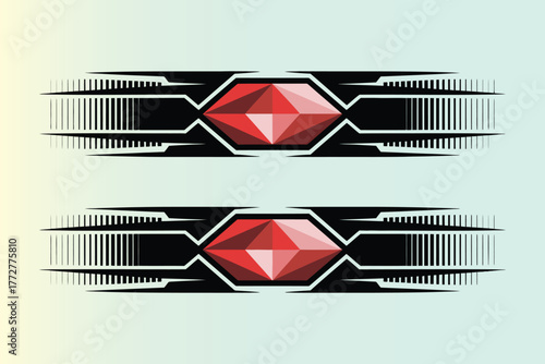 Racing stripes and custom car decal set for exterior modification, sleek sporty finish, tuning shop usage, muscle performance vibe and high speed themed customization