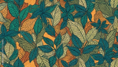 Seamless Pattern of Stylize...