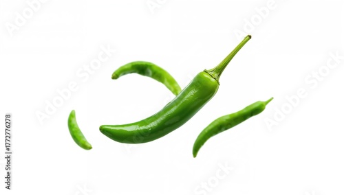 Sliced green hot chili pepp...