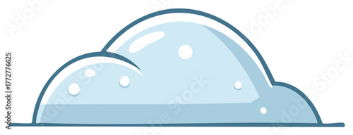 Playful light blue cartoon cloud bubble illustration with gentle curves and subtle internal details