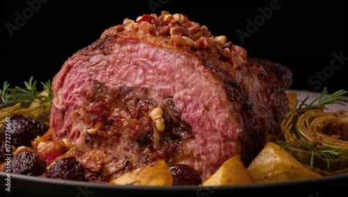 Homemade roast veal filled ...