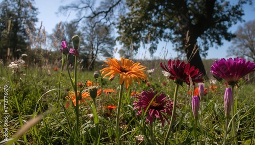 Colorful blossoms in a natu...