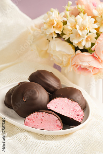 Chocolate-covered marshmallows