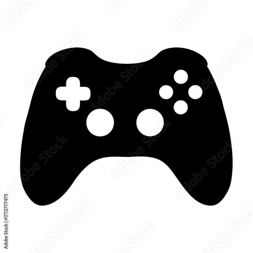 Black and white image of a generic looking game console controller