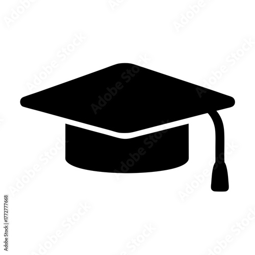 A black silhouette of a graduation cap symbolizing academic achievement and success