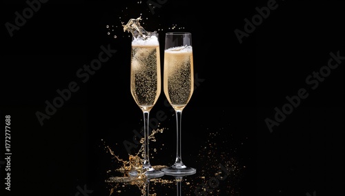 Champagne glasses clinking ...