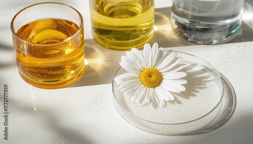 Clear glass containers hold...