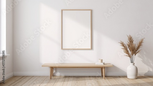 Mockup of a blank frame on ...