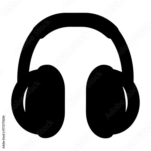 Wallpaper Mural Silhouette of headphones, suggesting music, audio, listening, or communication devices Torontodigital.ca